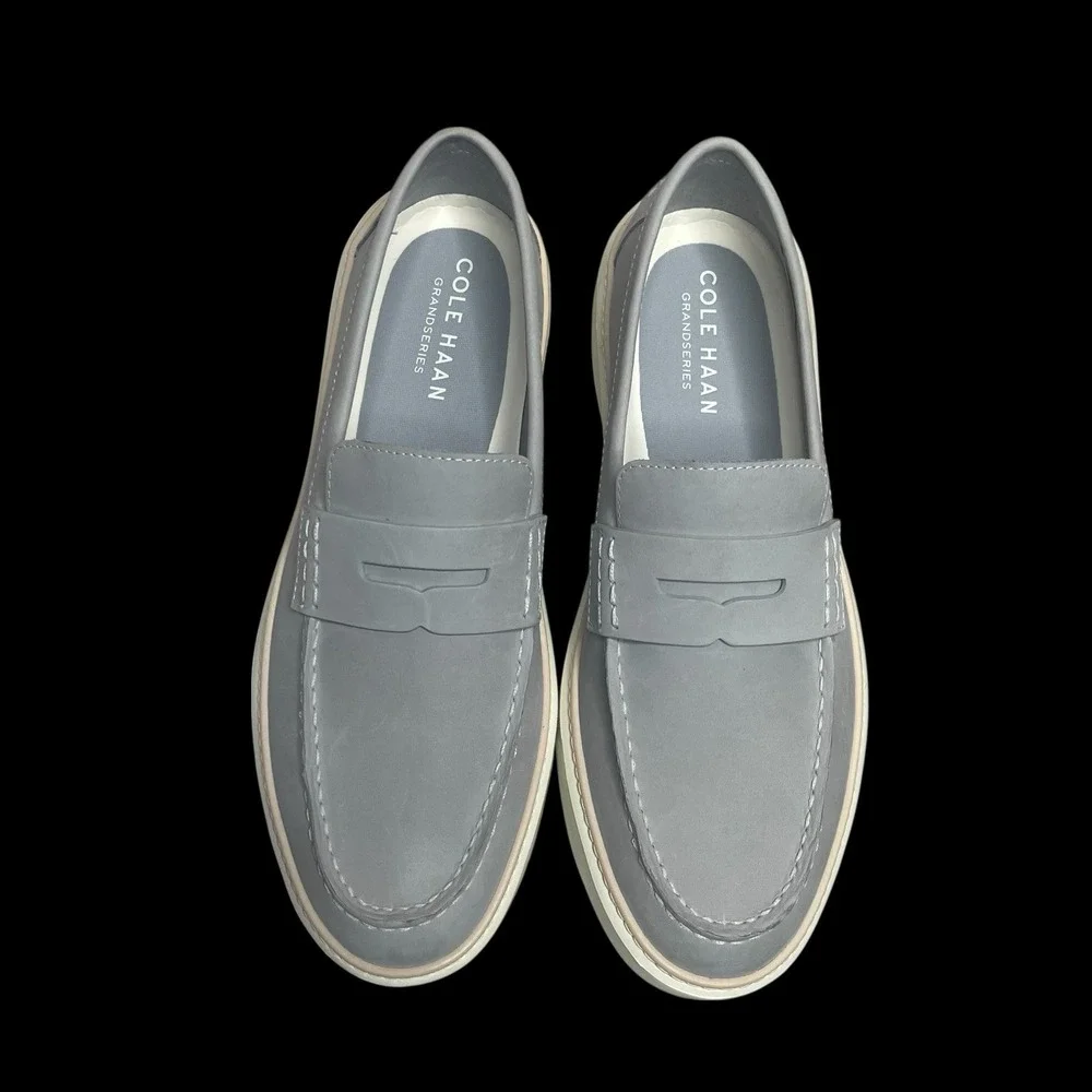 Cole Haan‎ Men's GrandPro Topspin Gray Suede Nubuck Penny Loafer Size 10 NWOT - Picture 2 of 8